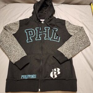 Phillipines PHL Jacket Sz Large Black Embroidered Casual Sporty EVERYDAY‎ Unisex